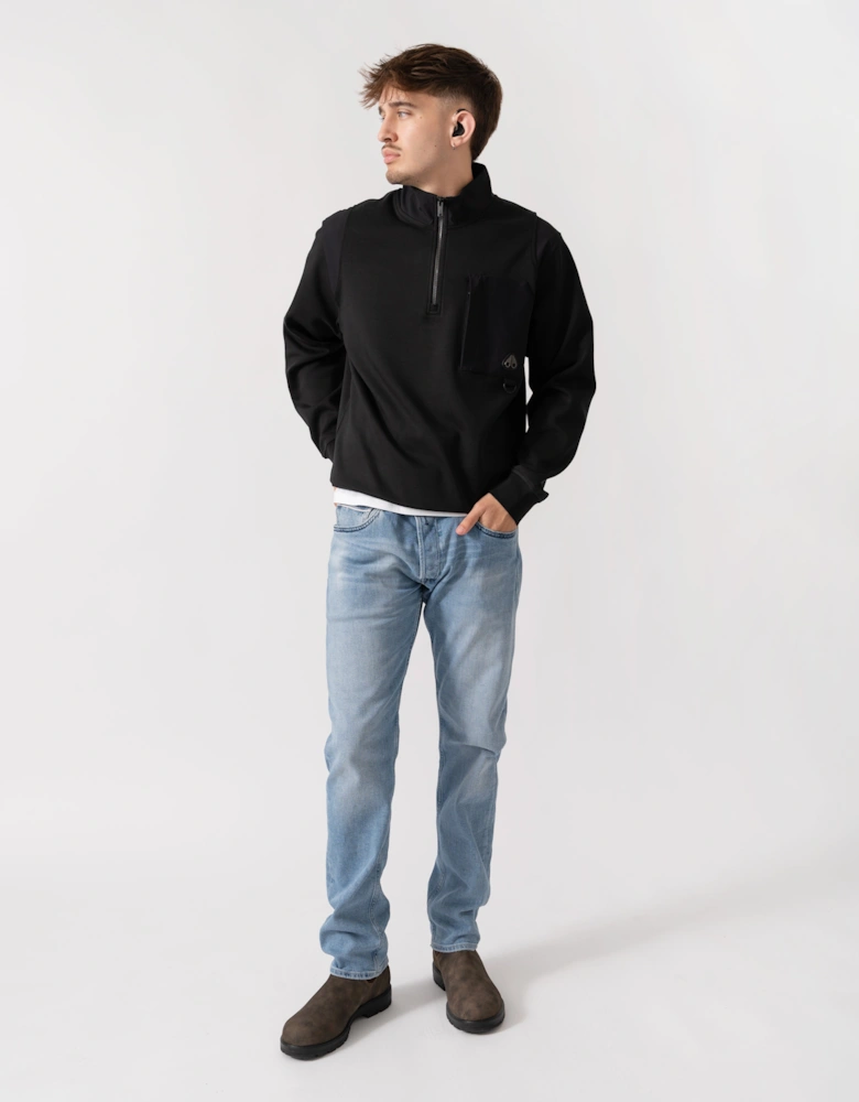 Dalon Mens 1/4 Zip Sweatshirt - Black 292