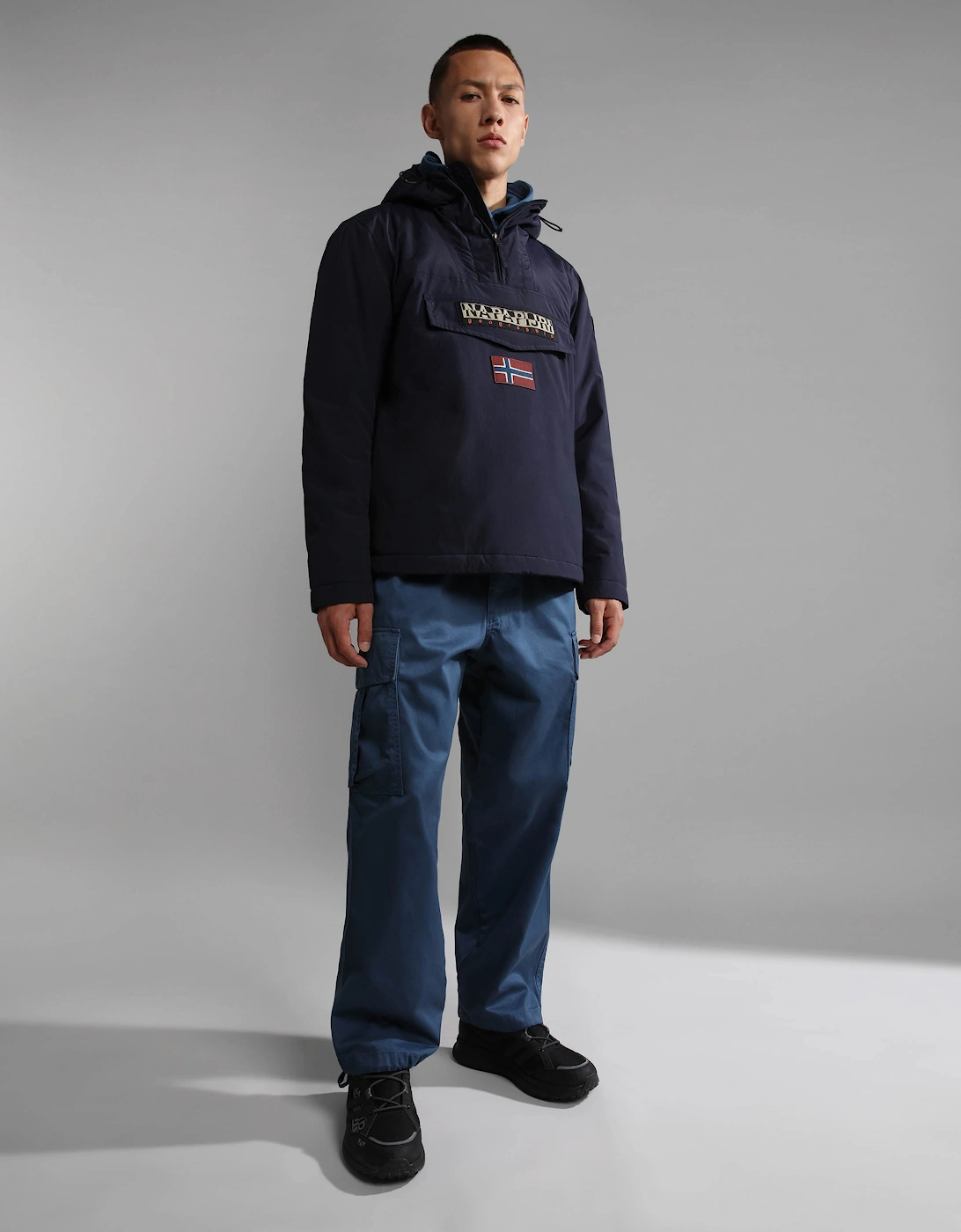 Rainforest Winter 3 Mens Hooded Anorak - Blue Marine 176