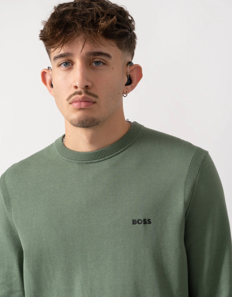 BOSS Green K_Ever-X Mens Crew Neck Jumper - Open Green 358