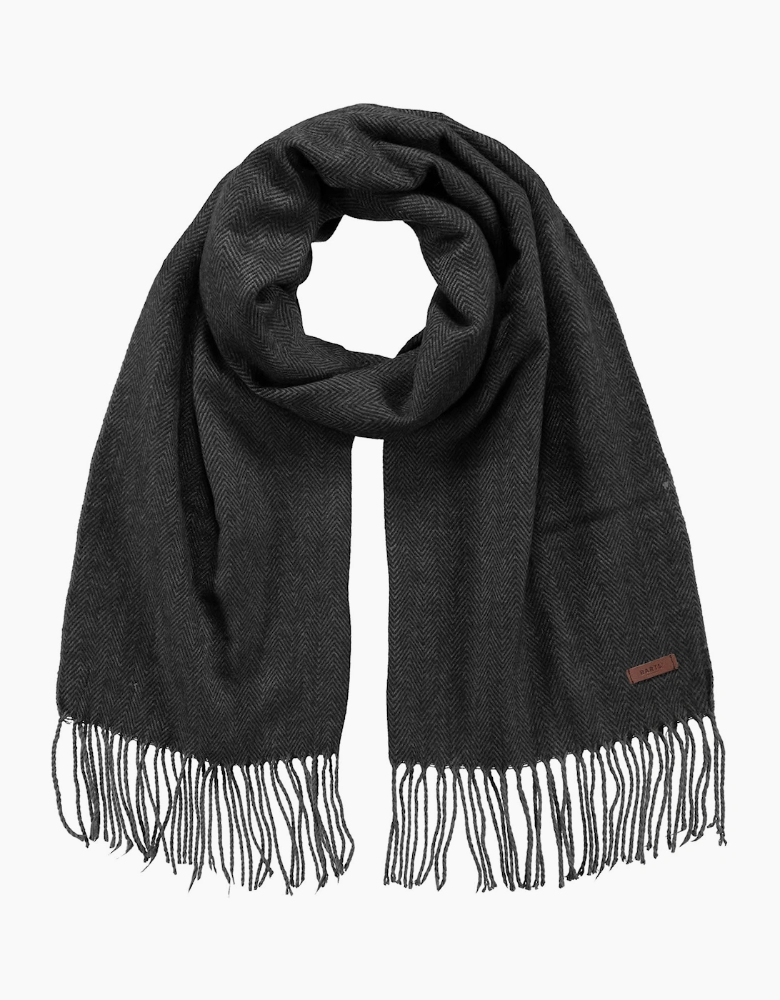Barts Men's Barts Mens Soho Wide Herrinbone Outdoor Scarves - Black