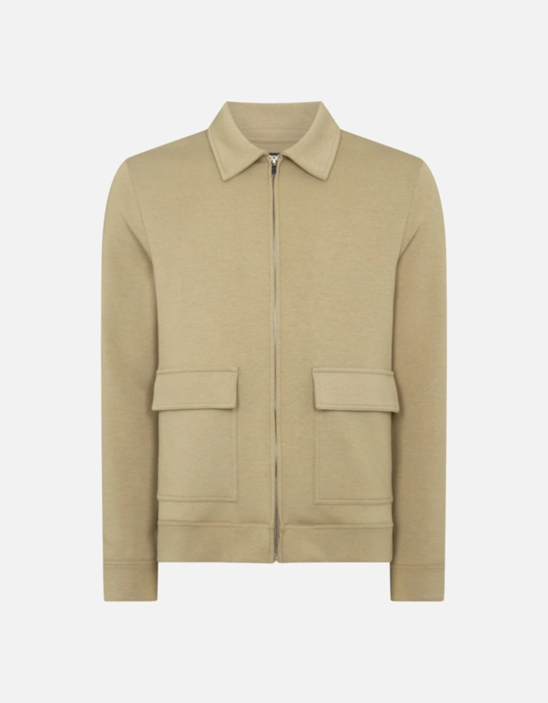Zip Through Jersey Overshirt 92 Beige