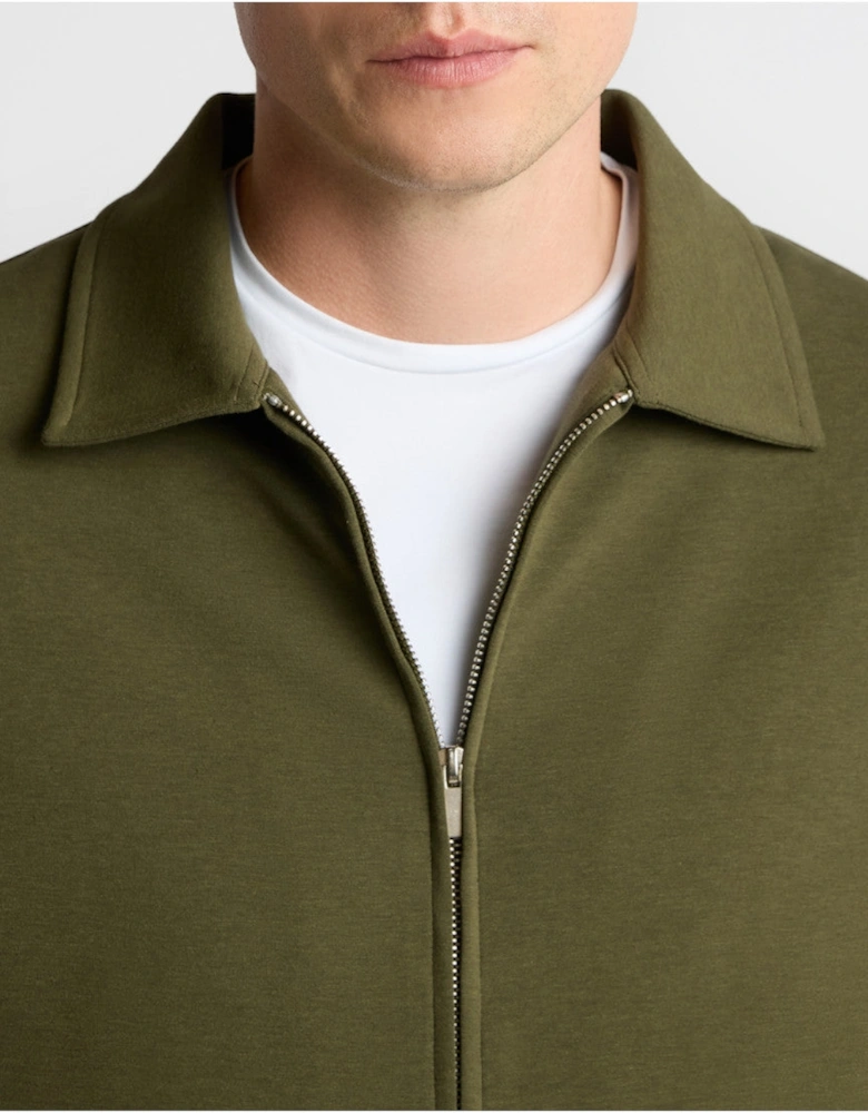 Zip Through Jersey Overshirt 35 Khaki