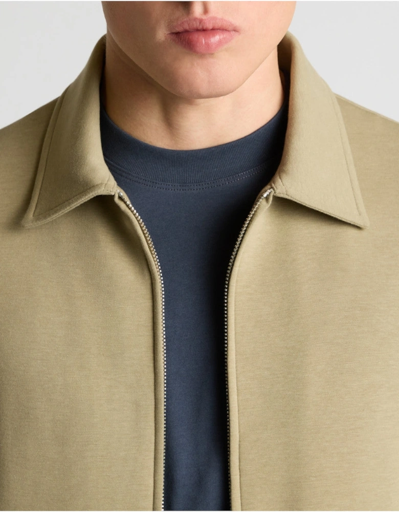 Zip Through Jersey Overshirt 92 Beige