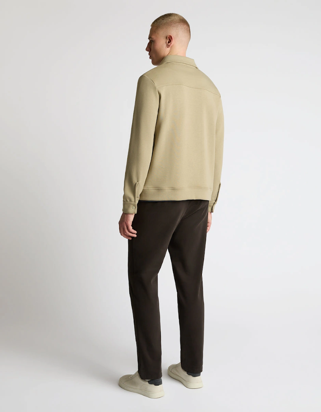 Zip Through Jersey Overshirt 92 Beige