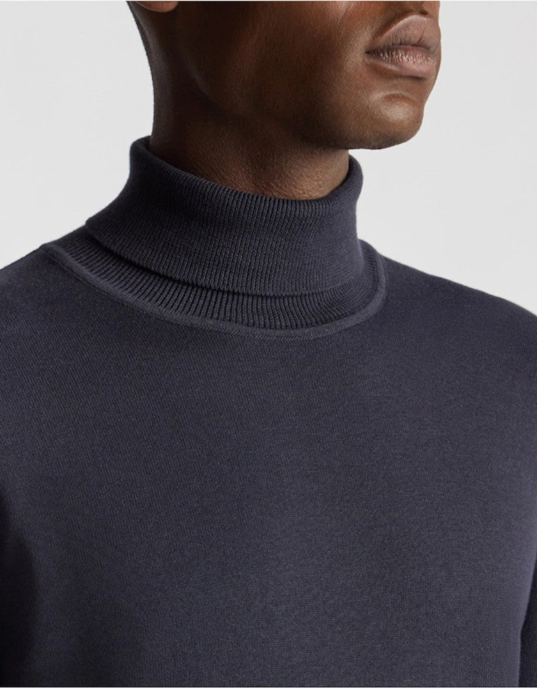 Fine Gauge Roll Neck 29 Navy