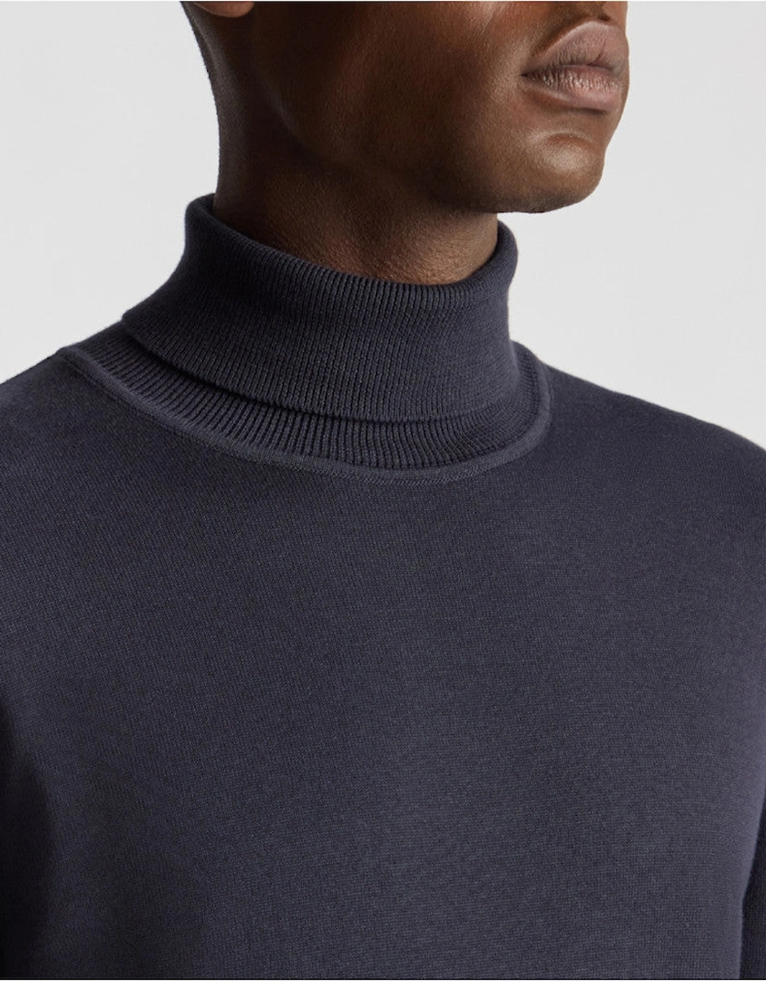 Fine Gauge Roll Neck 29 Navy