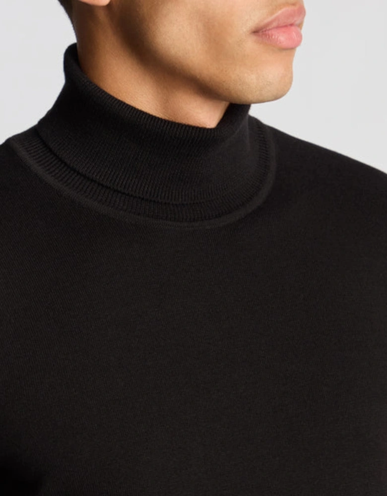 Fine Gauge Roll Neck 00 Black