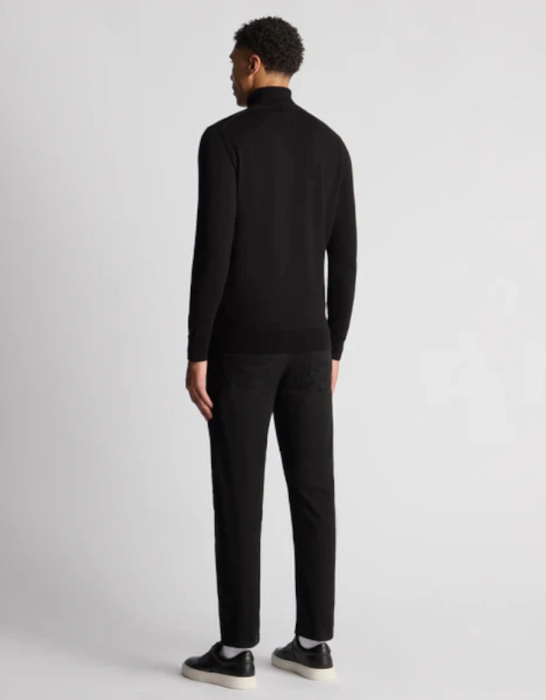 Fine Gauge Roll Neck 00 Black