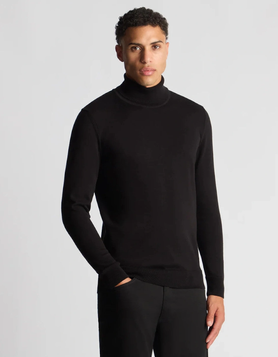 Fine Gauge Roll Neck 00 Black