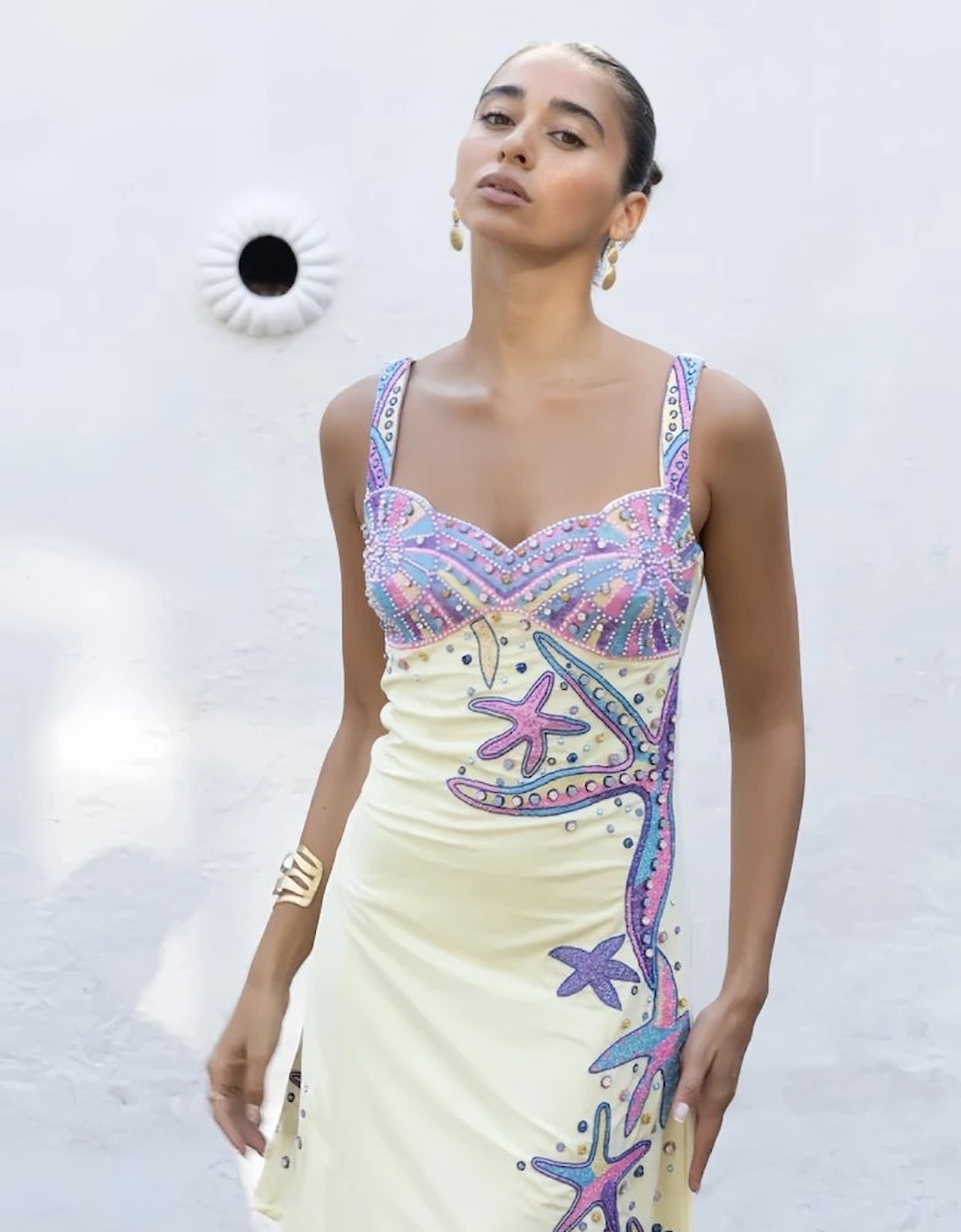 Crescent Shell Mini Pink Dress in Stock