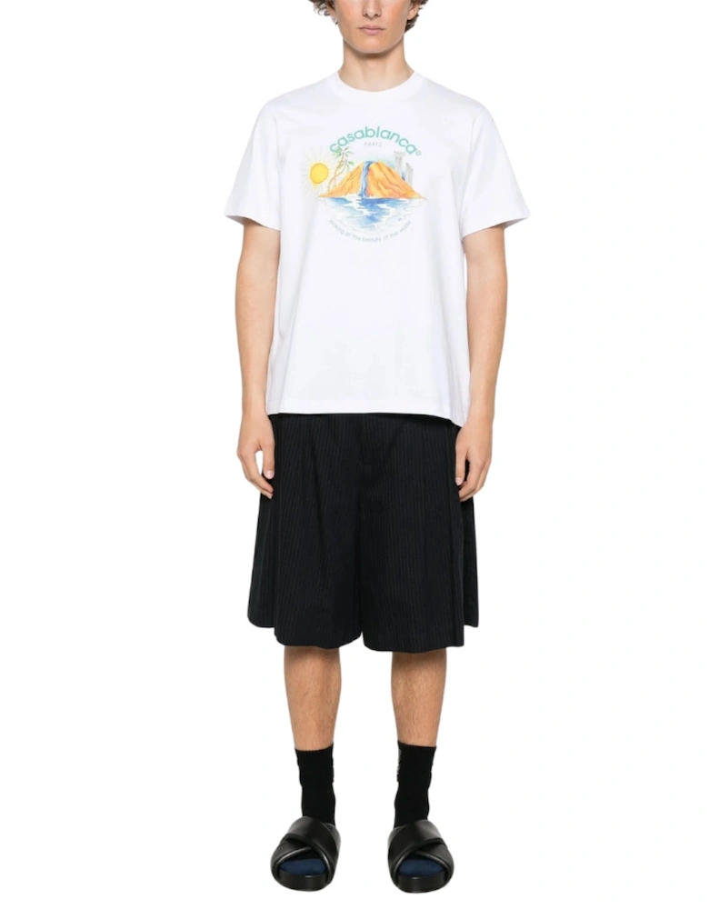Oasis Printed White T-Shirt