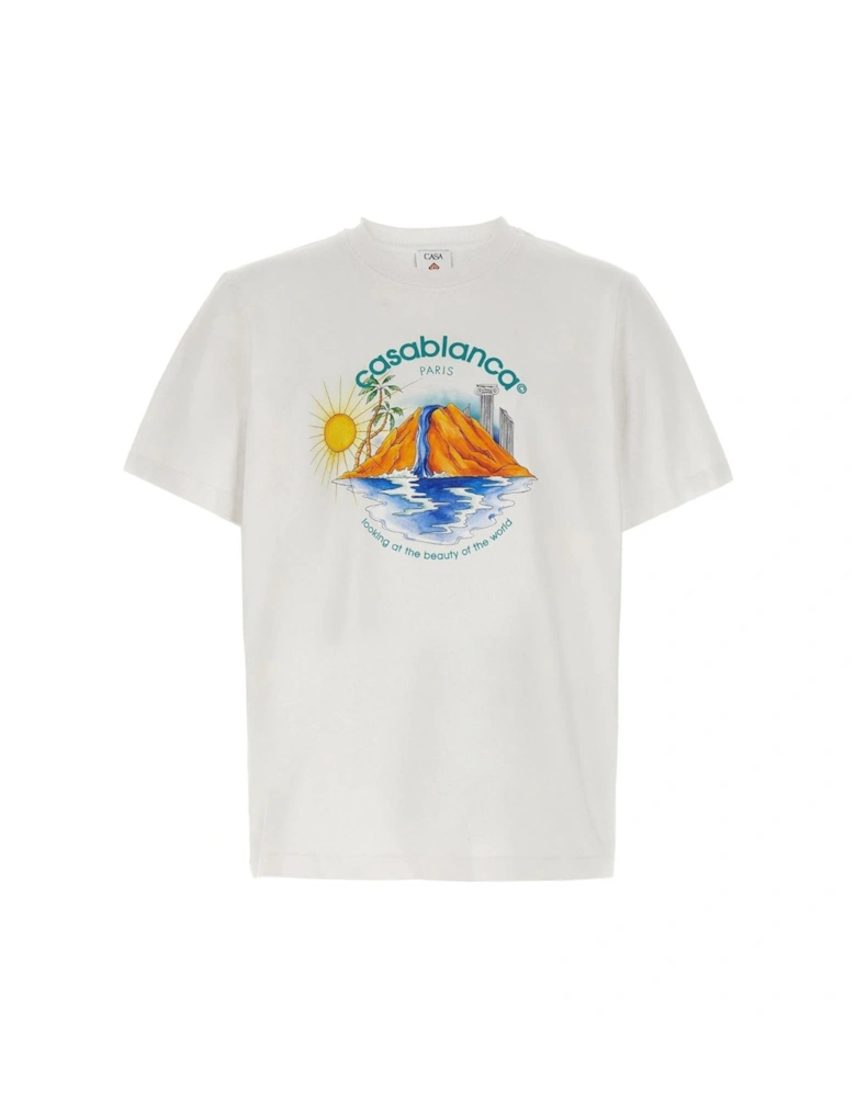 Oasis Printed White T-Shirt