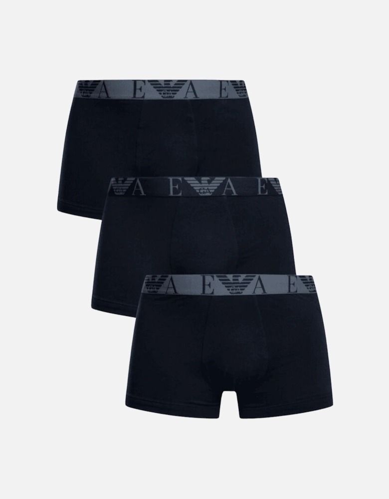 3-Pack Stretch Cotton Navy Boxer Trunks