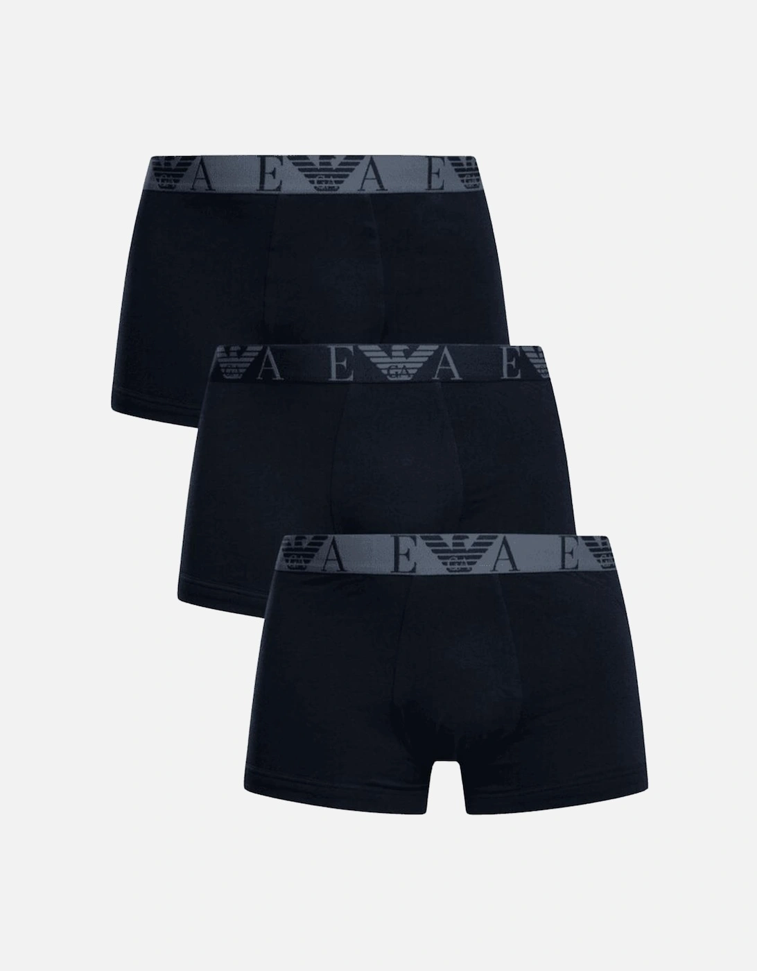 3-Pack Stretch Cotton Navy Boxer Trunks, 2 of 1