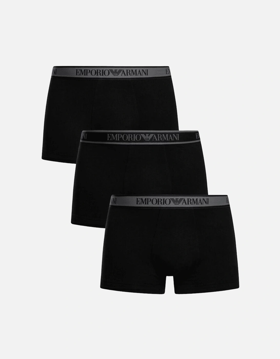 3-Pack Stretch Cotton Triple Black Boxer Trunks, 2 of 1