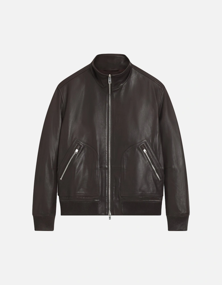 C Mander Leather Jacket Brown