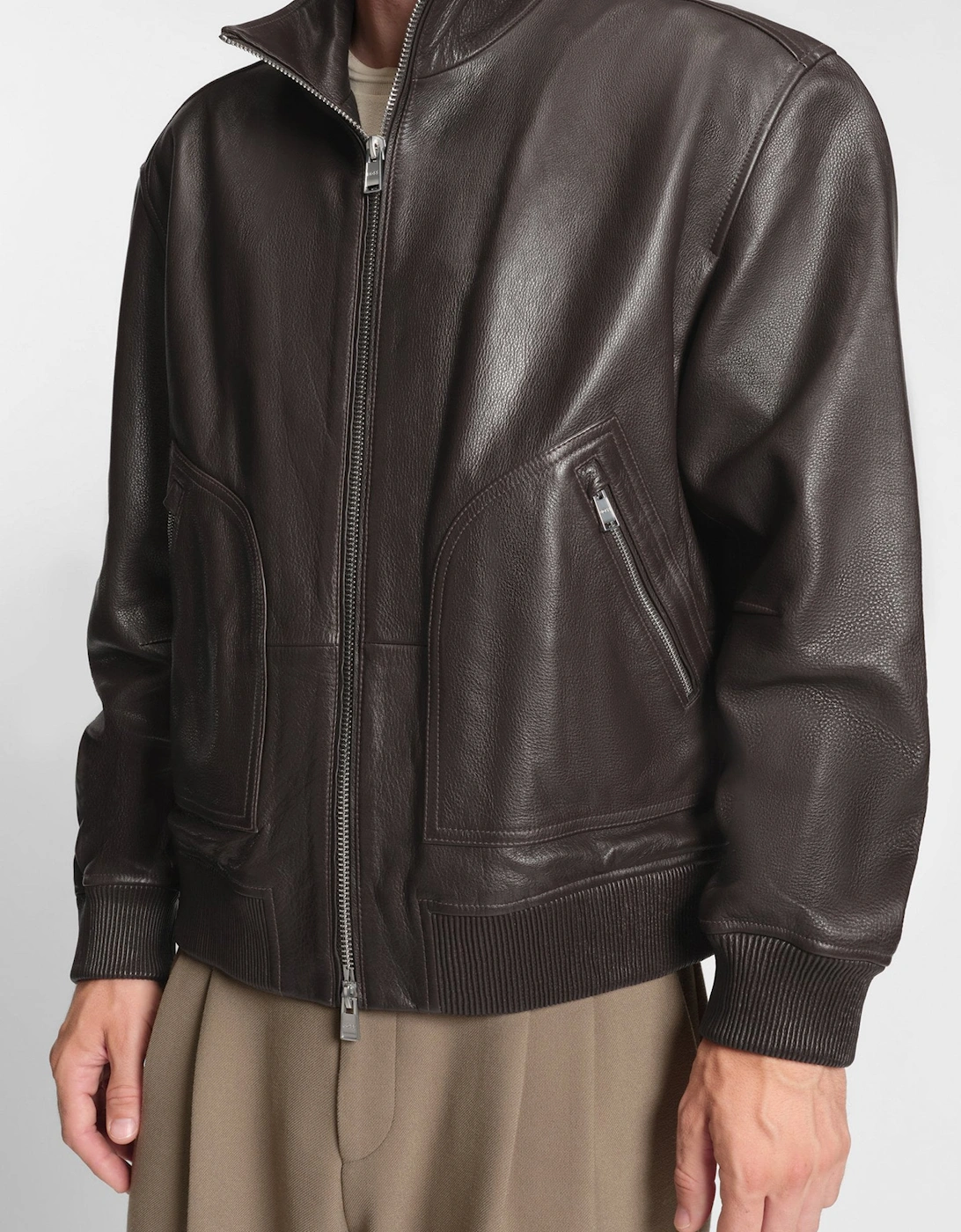 C Mander Leather Jacket Brown