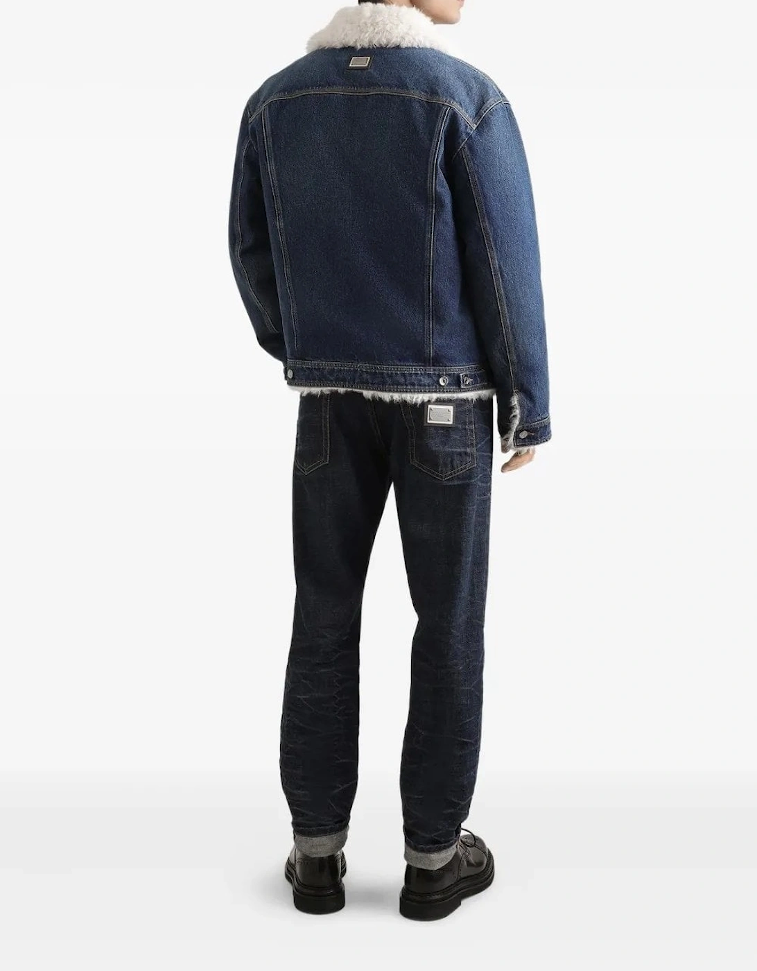 Sherpa Lined Denim Jacket Blue