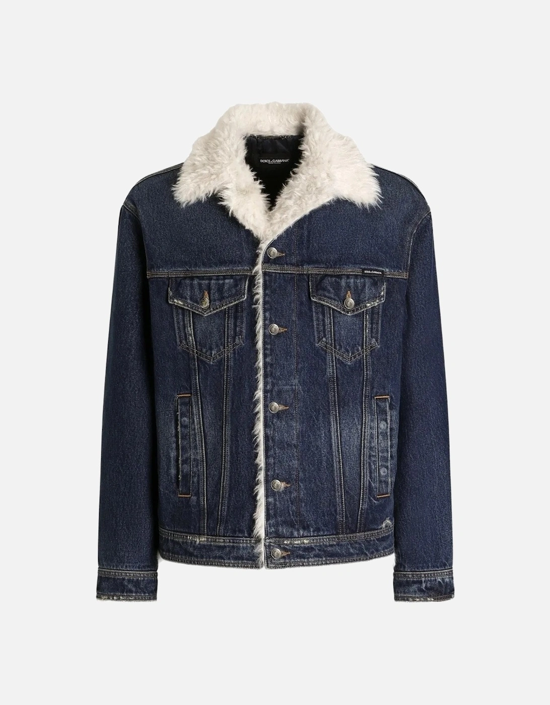 Sherpa Lined Denim Jacket Blue, 6 of 5