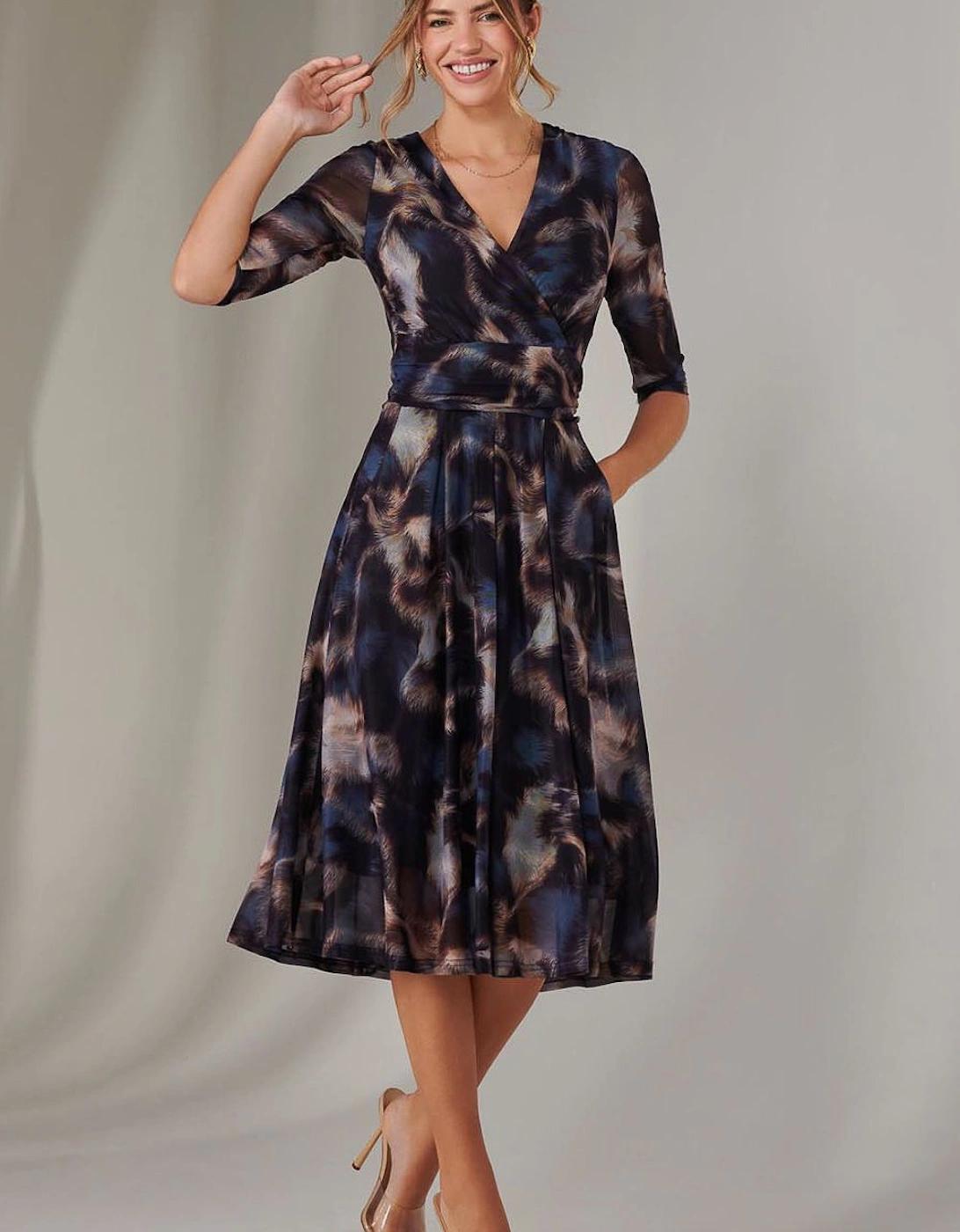 Mesh Wrap Midi Dress, 2 of 1