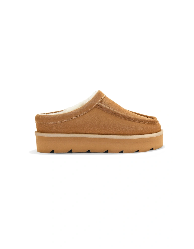 Meare Mule Caramel Warmlined Wedges,Slip Ons,Mules