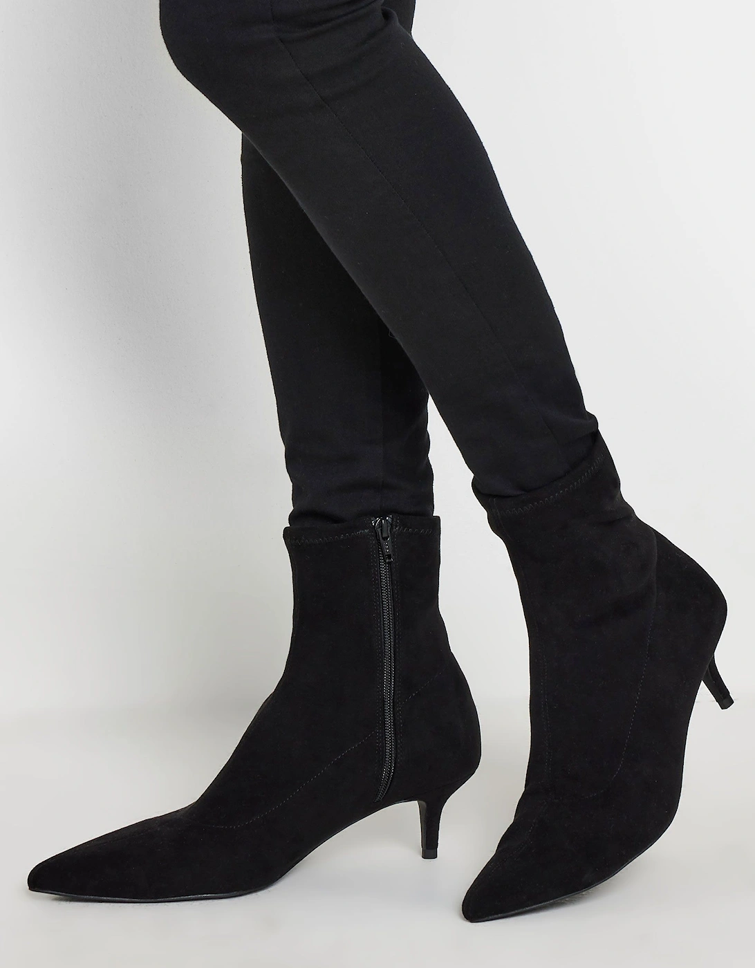Faux Suede Kitten Heeled Boots, 2 of 1