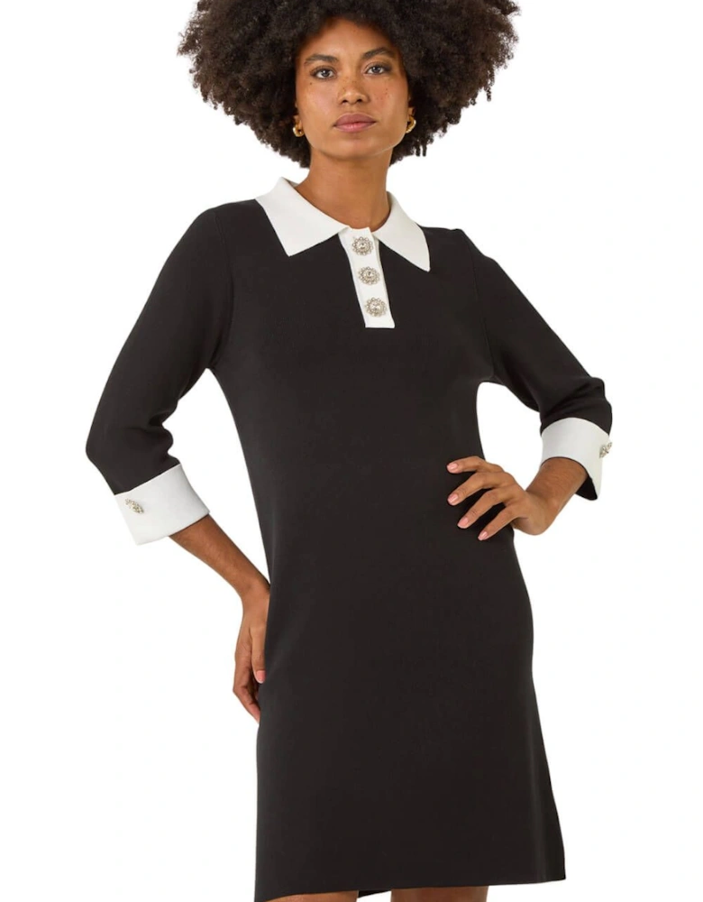 Knitted Sparkle Button Dress