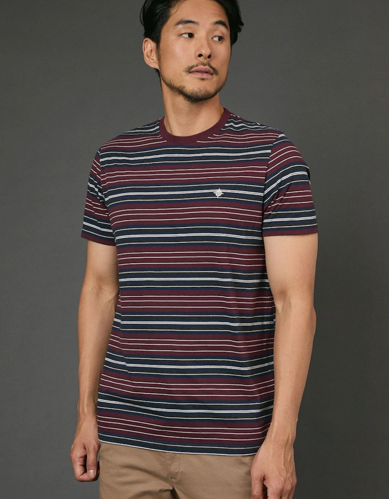 Burgundy Heritage Stripe T-Shirt