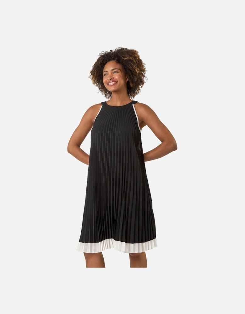 A-Line Pleated Halter Dress
