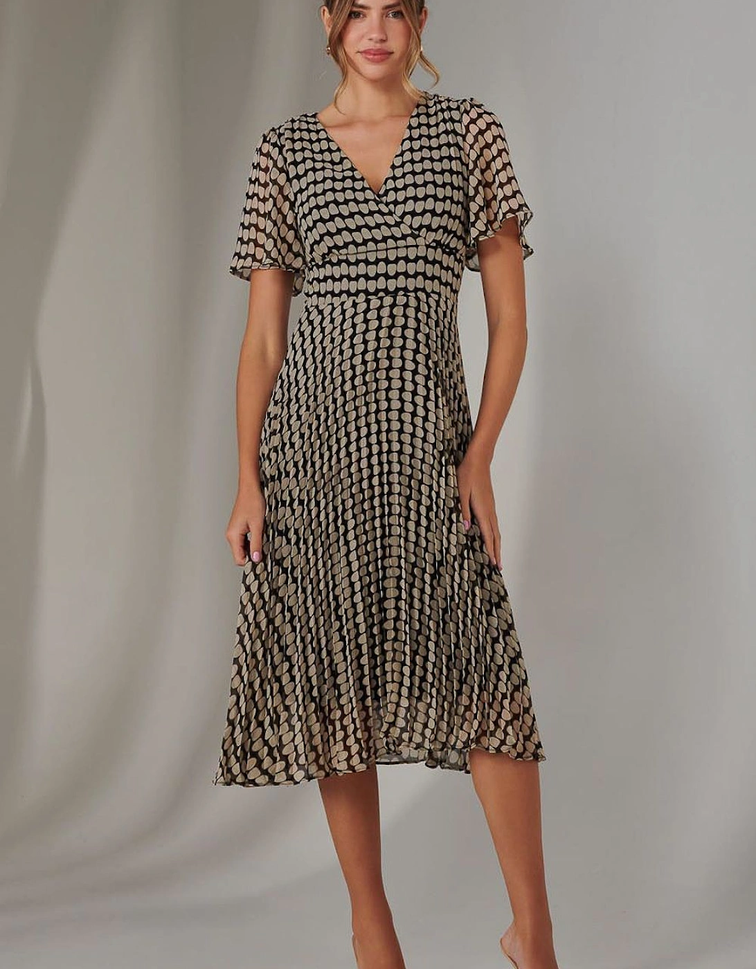 Chiffon Pleated Wrap Midaxi Dress, 2 of 1