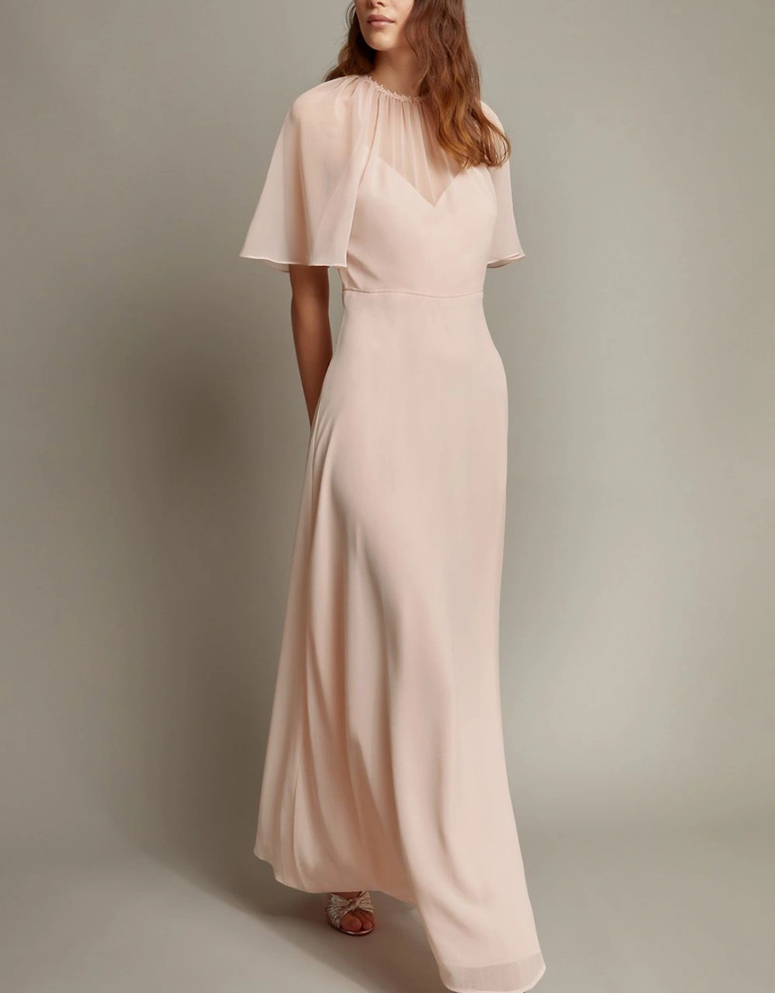 Mona Angel Sleeve Maxi Dress Pink, 2 of 1
