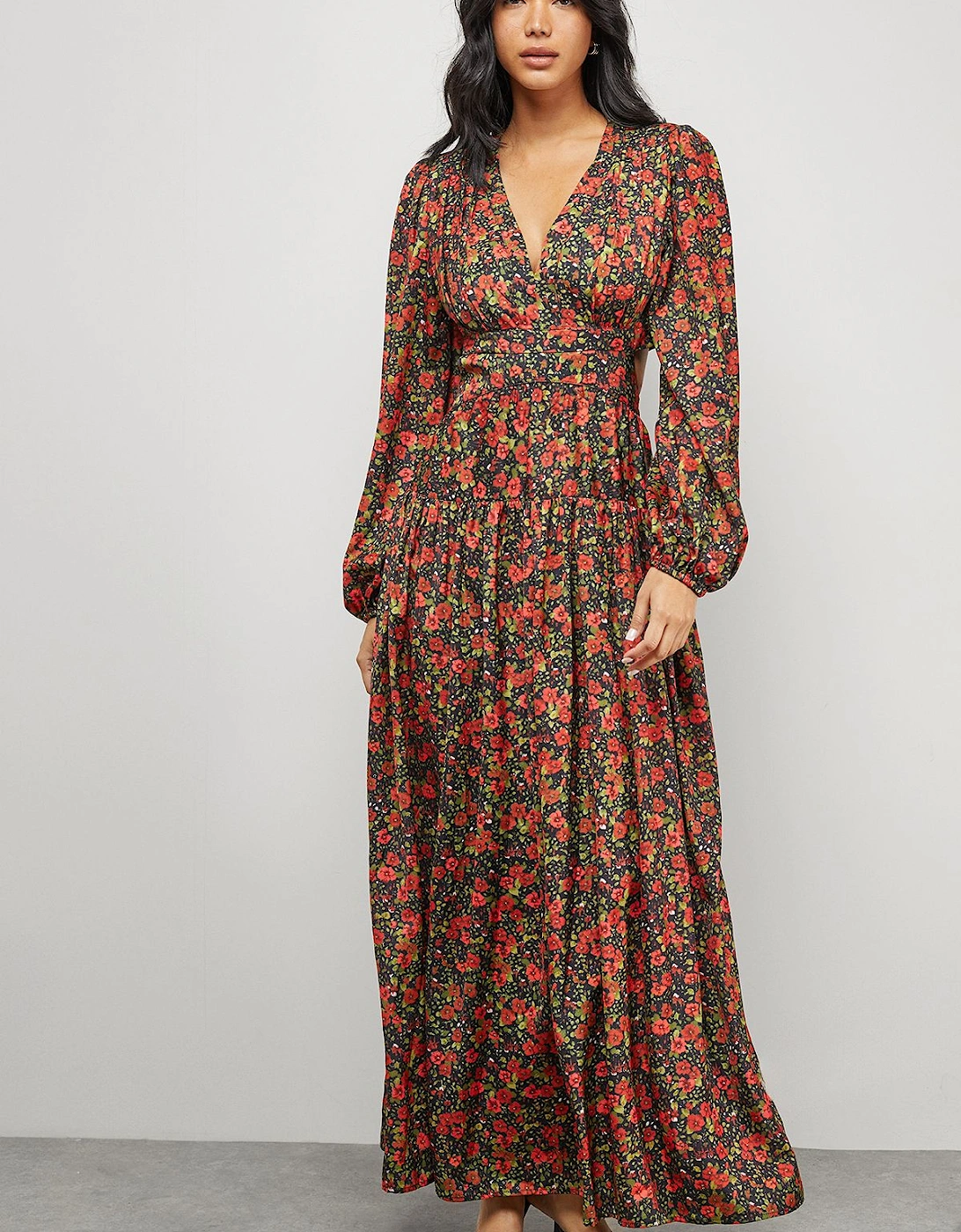 Premium Satin Open Back Maxi Dress, 2 of 1