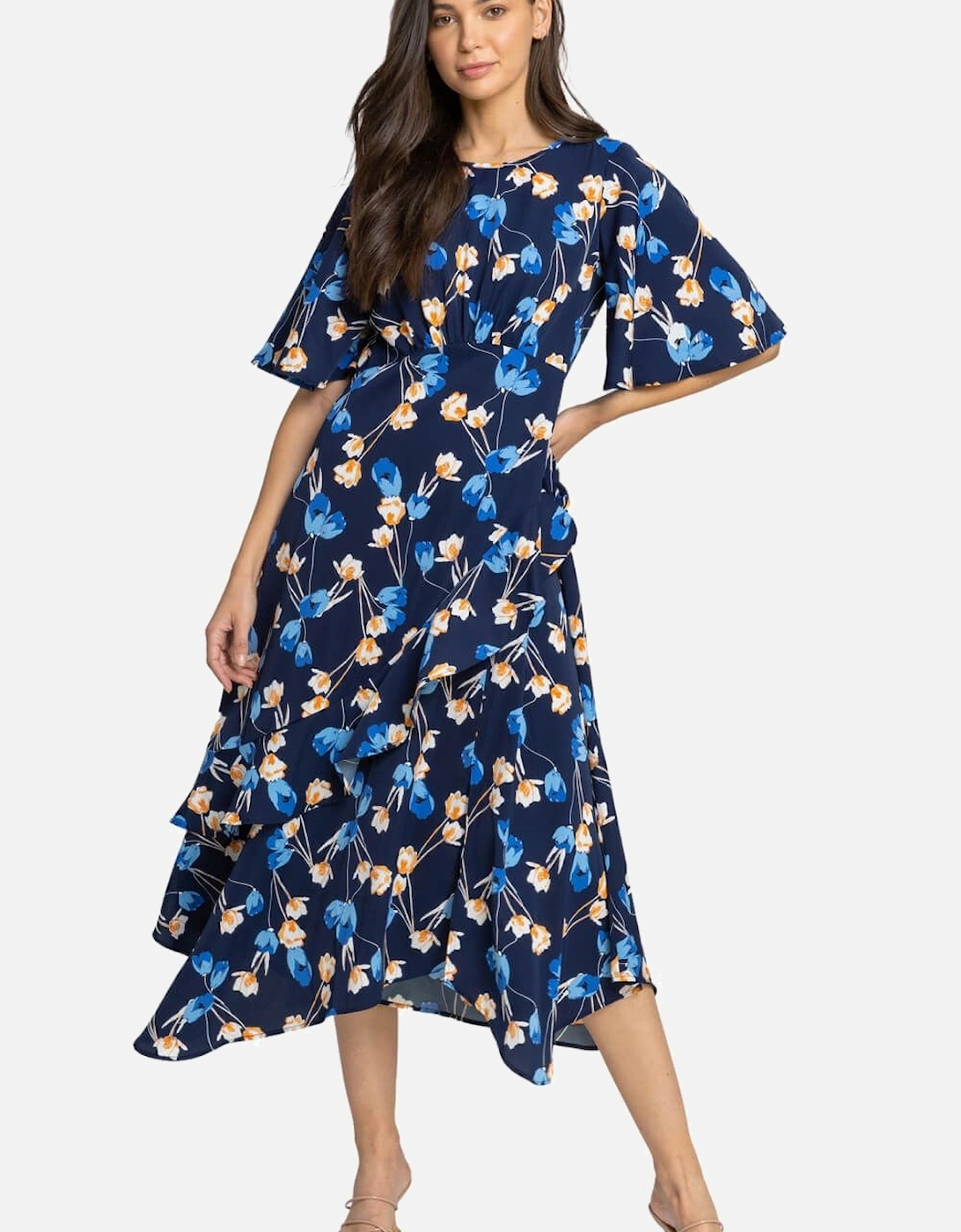 Floral Print Chiffon Midi Dress, 2 of 1