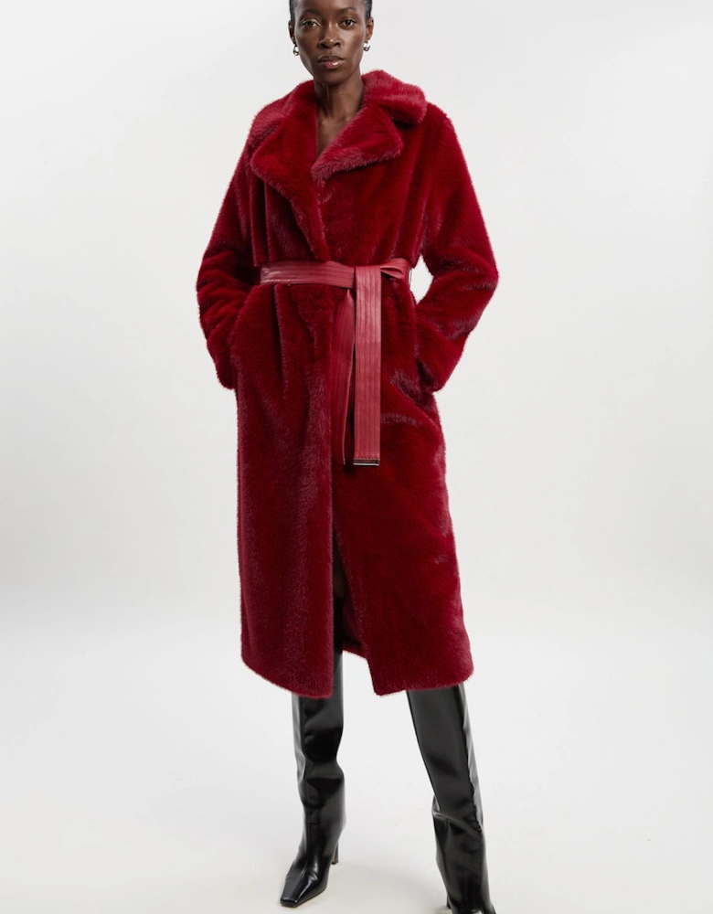 Faux Fur Longline Coat