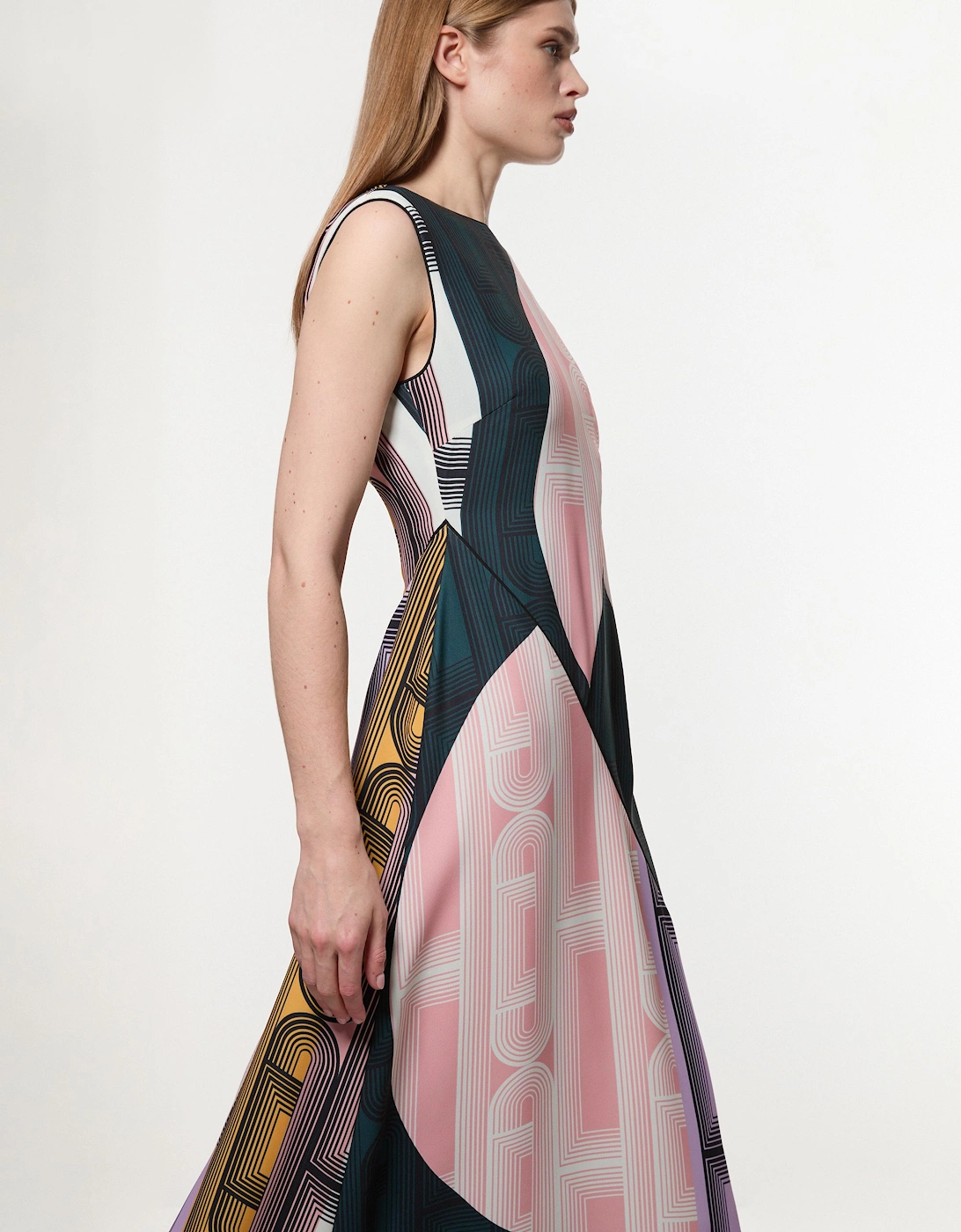 Amelia Graham Tall Soft Tailored Printed Full Midaxi Dress, 2 of 1