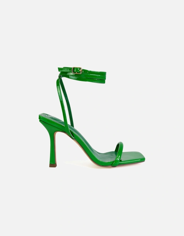 'Jolie' Square Toe Lace Up Strappy Sandal Stiletto High Heels