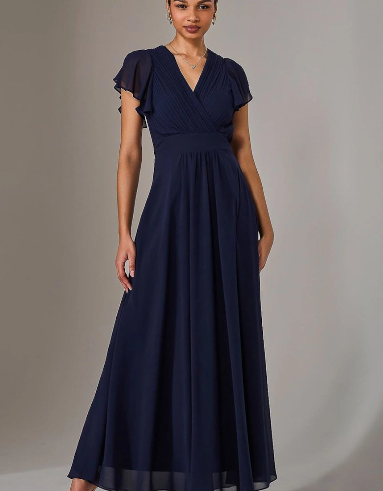 Chiffon Pleated Maxi Dress