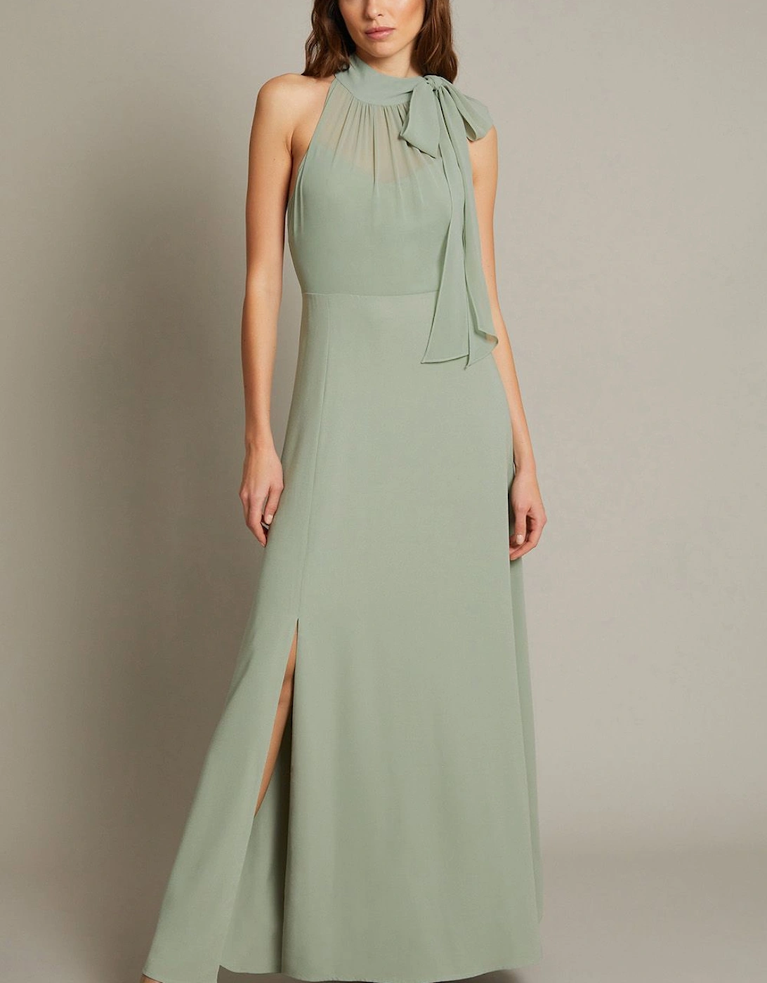 Monika Halter Chiffon Maxi Dress Blue, 2 of 1