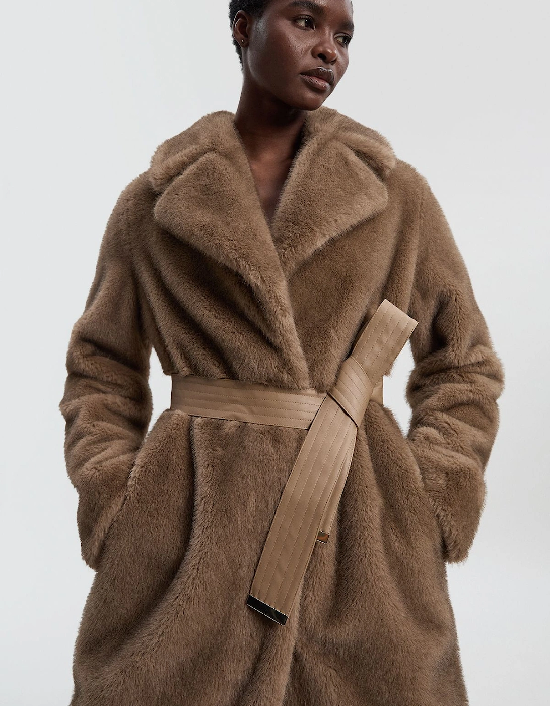 Faux Fur Longline Coat, 2 of 1