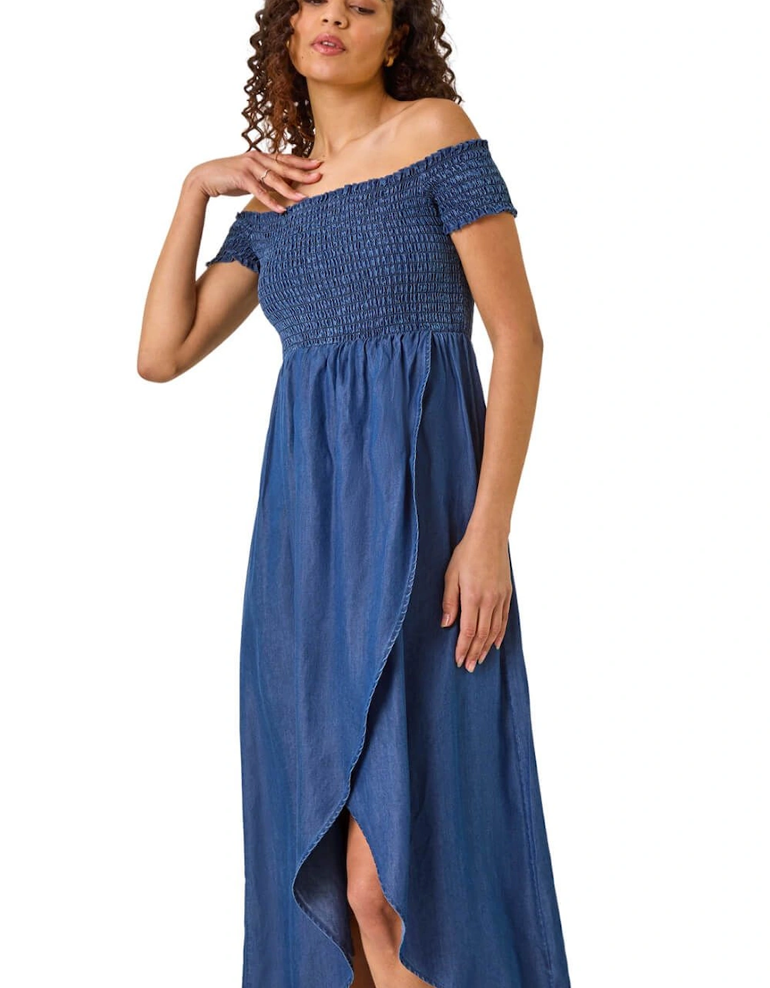 Bardot Shirred Maxi Dress, 2 of 1