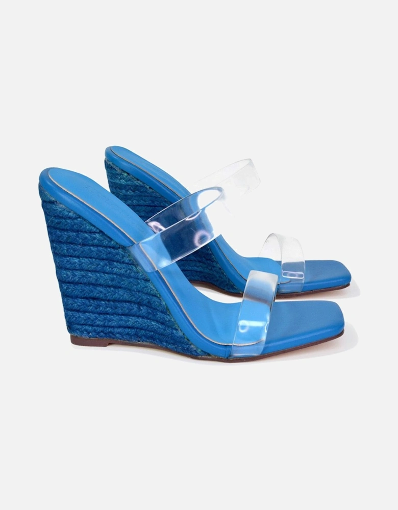 'Shea' Perspex Strappy Espadrilles Wedge Heel Sandals