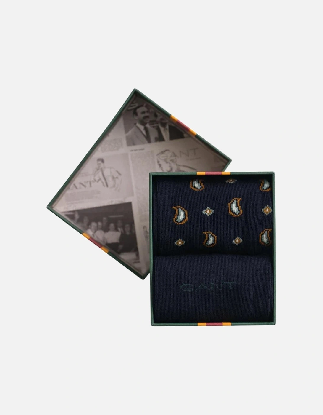 Paisley Socks 2-Pack Gift Box - Marine, 2 of 1