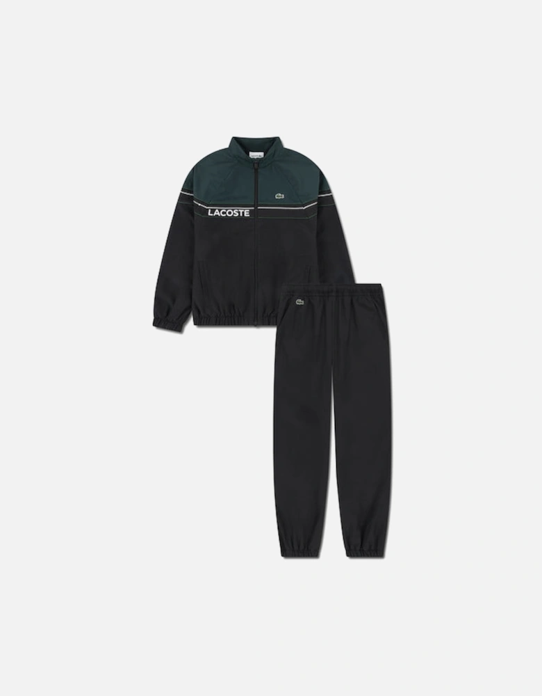 BOYS BLACK/GREEN SHELL TRACKSUIT 847350
