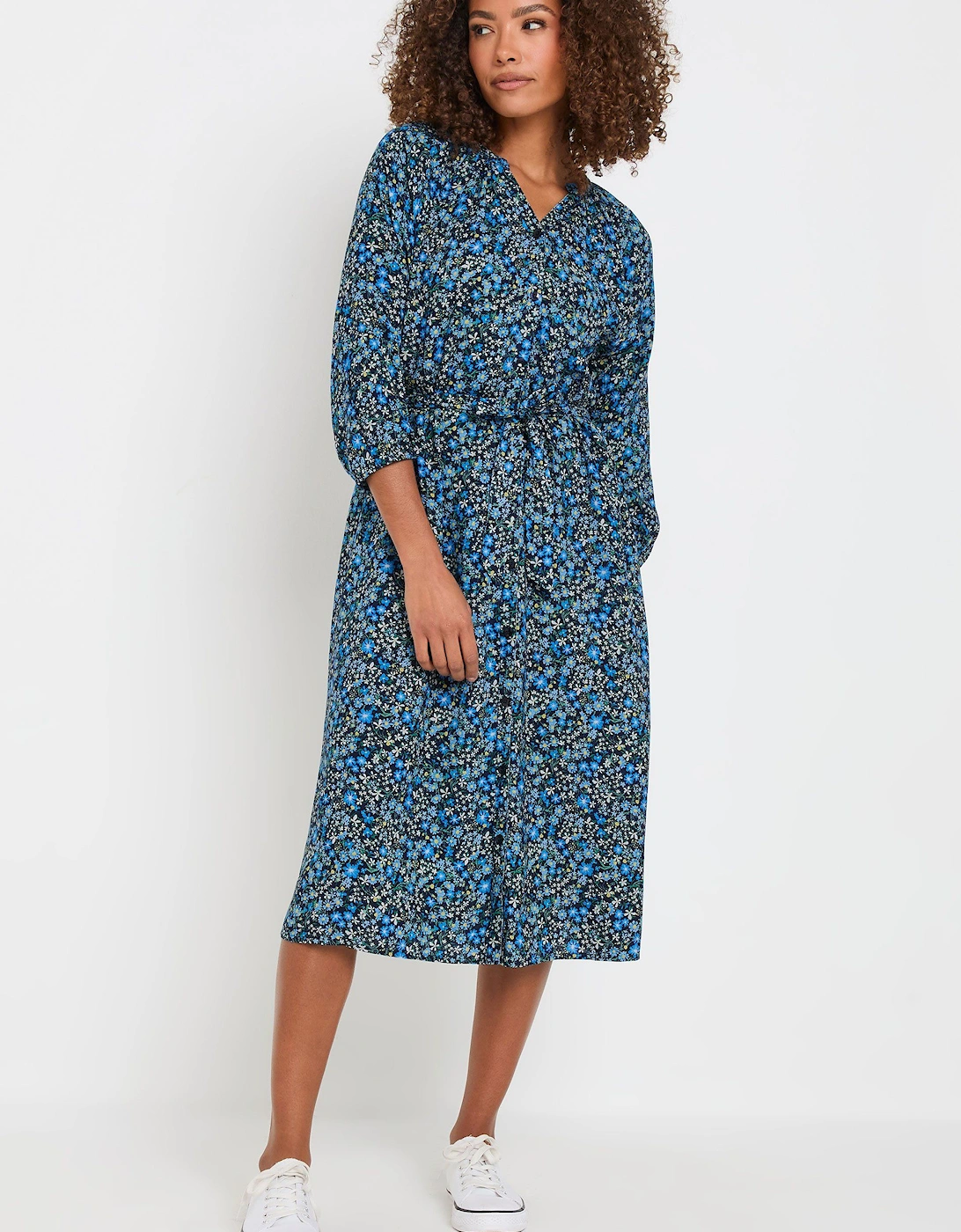 Ditsy Floral Print Button Through Dress, 2 of 1