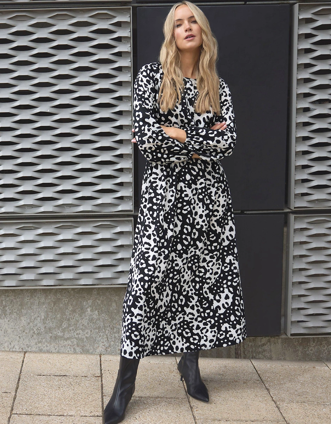 Tall Monochrome Animal Print Dress, 2 of 1