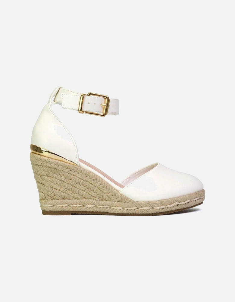 'Forest' Closed Toe Espadrille Wedge Heel Sandals