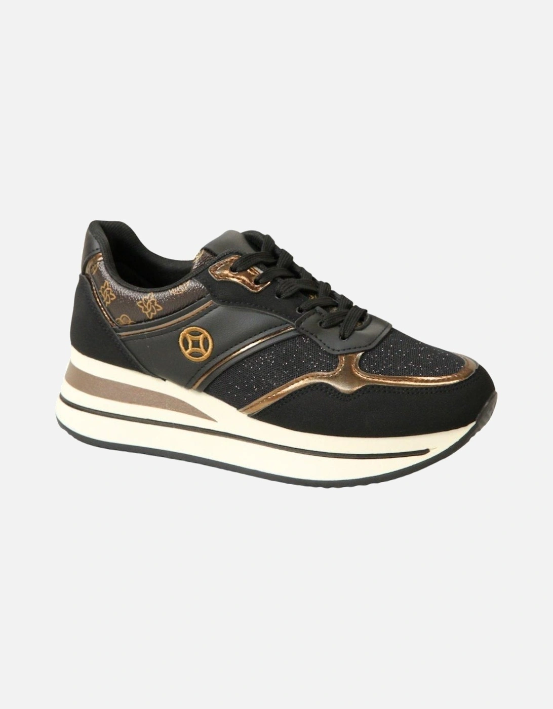 Sparkling Glitter Comfortable Stylish and Versatile Synthetic Suede Wedge Trainers, 2 of 1