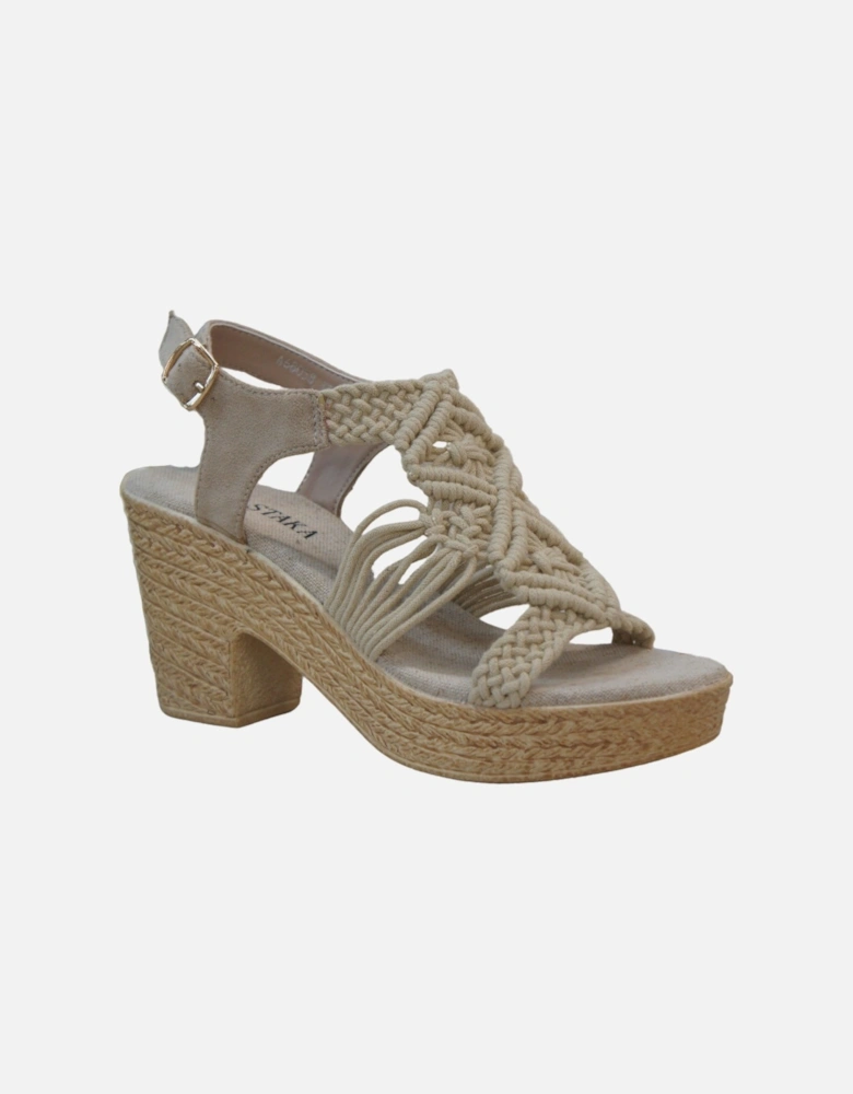 Summer Braided Strappy Beaded Espadrille Wedge Heels Sandals cushioning…