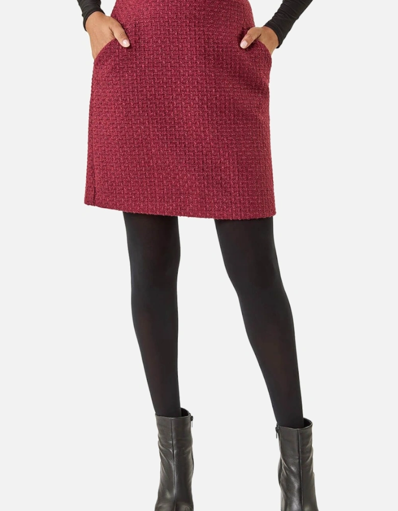 Boucle Textured A-Line Skirt
