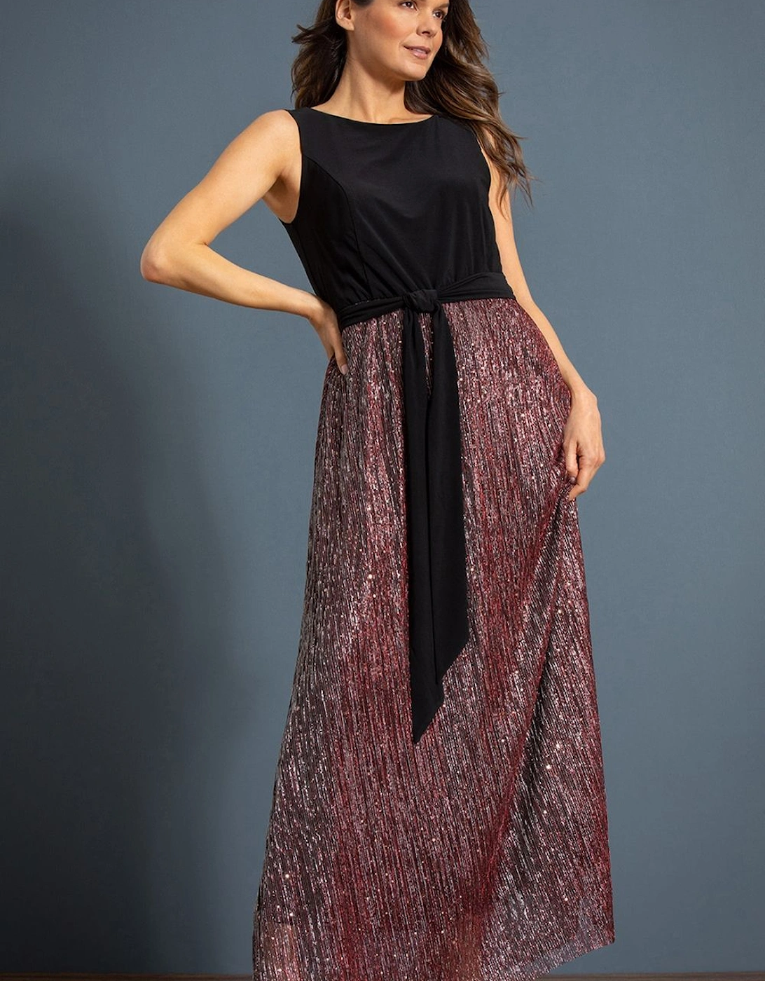 Sleeveless Shimmer Maxi Dress, 2 of 1